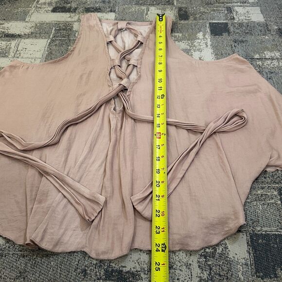 Free People Intimately Women Tops Blouse Small Criss Cross Cami Beige Sleeveless - Picture 6 of 9